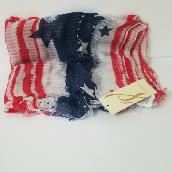 Women's Brushed Stars & Stripes SCARF-WRAP - Picture 2 of 2